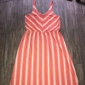 Beautiful coral striped color dress!